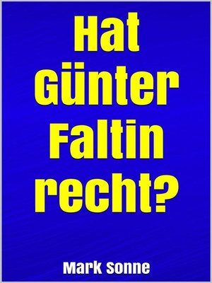 cover image of Hat Günter Faltin recht?
